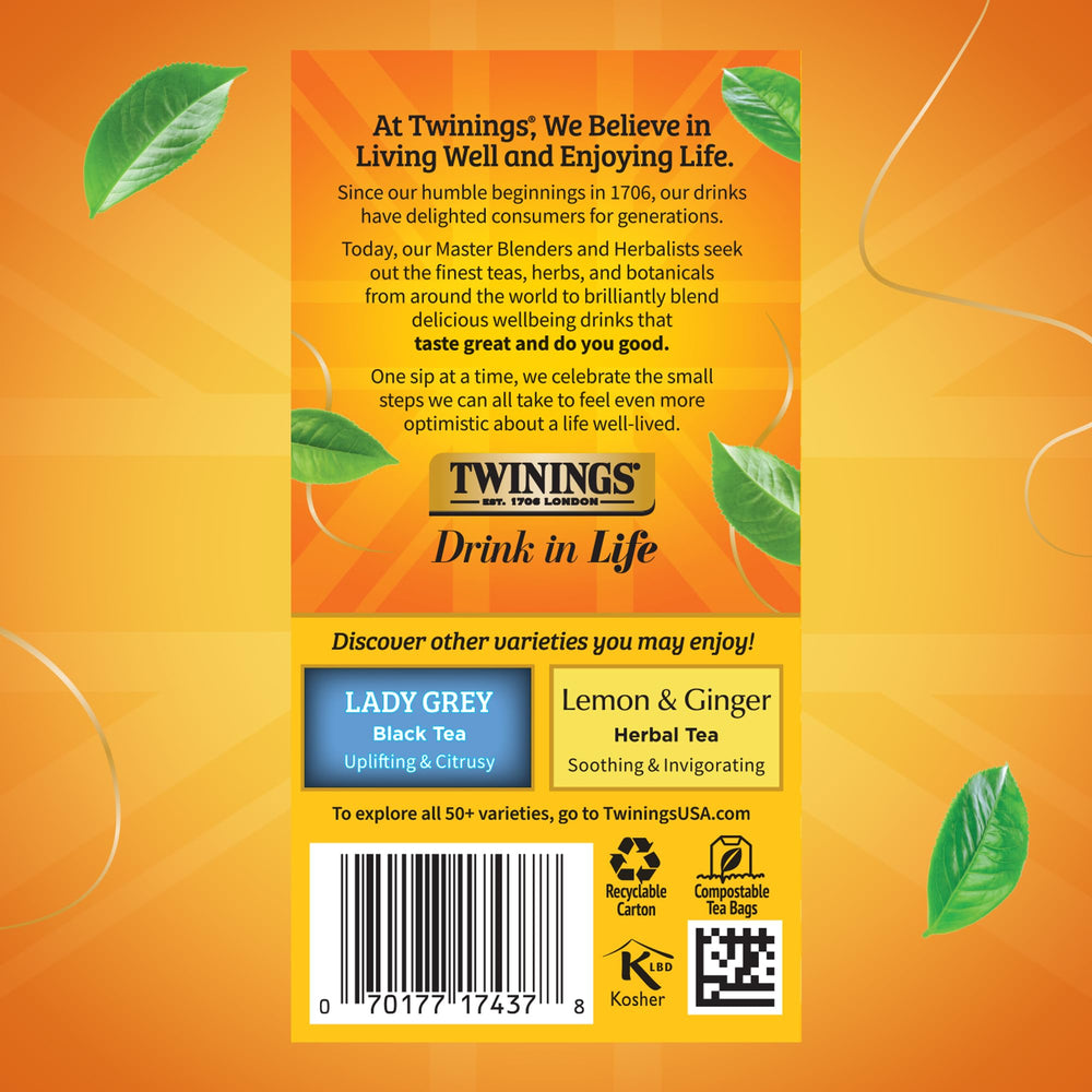 Steaming cup of Twinings Earl Grey Extra Strong showcasing its rich aroma