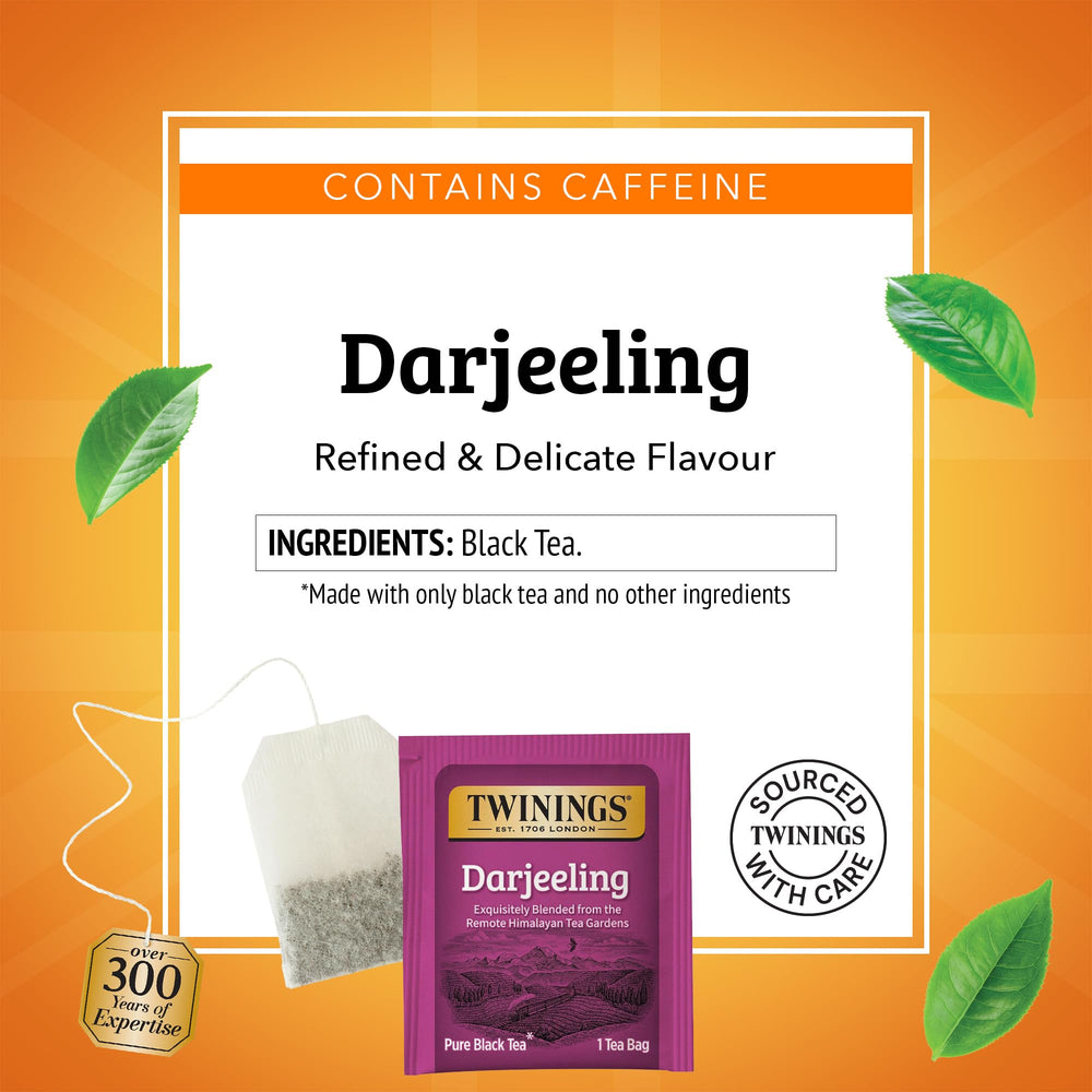 Brewing Twinings Darjeeling tea with 3–5 minute steep for best aroma