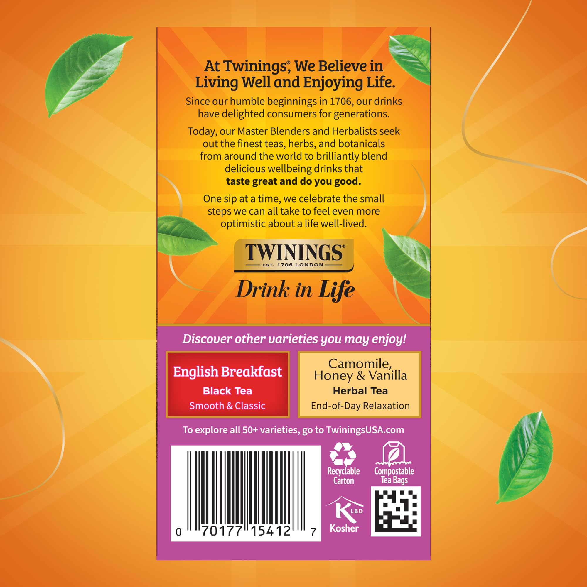 High altitude Darjeeling leaves contribute distinctive aroma in Twinings blend