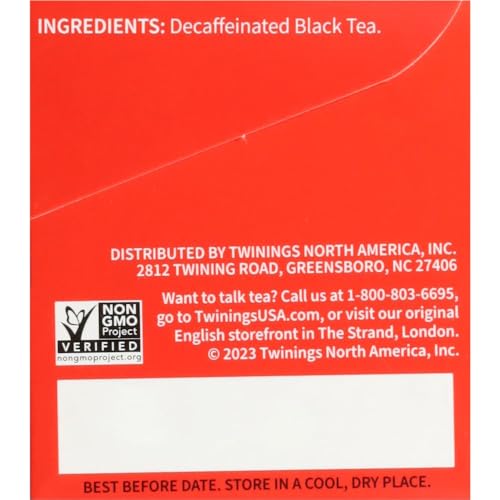 Twinings decaf English Breakfast offers a comforting caffeine-free option anytime