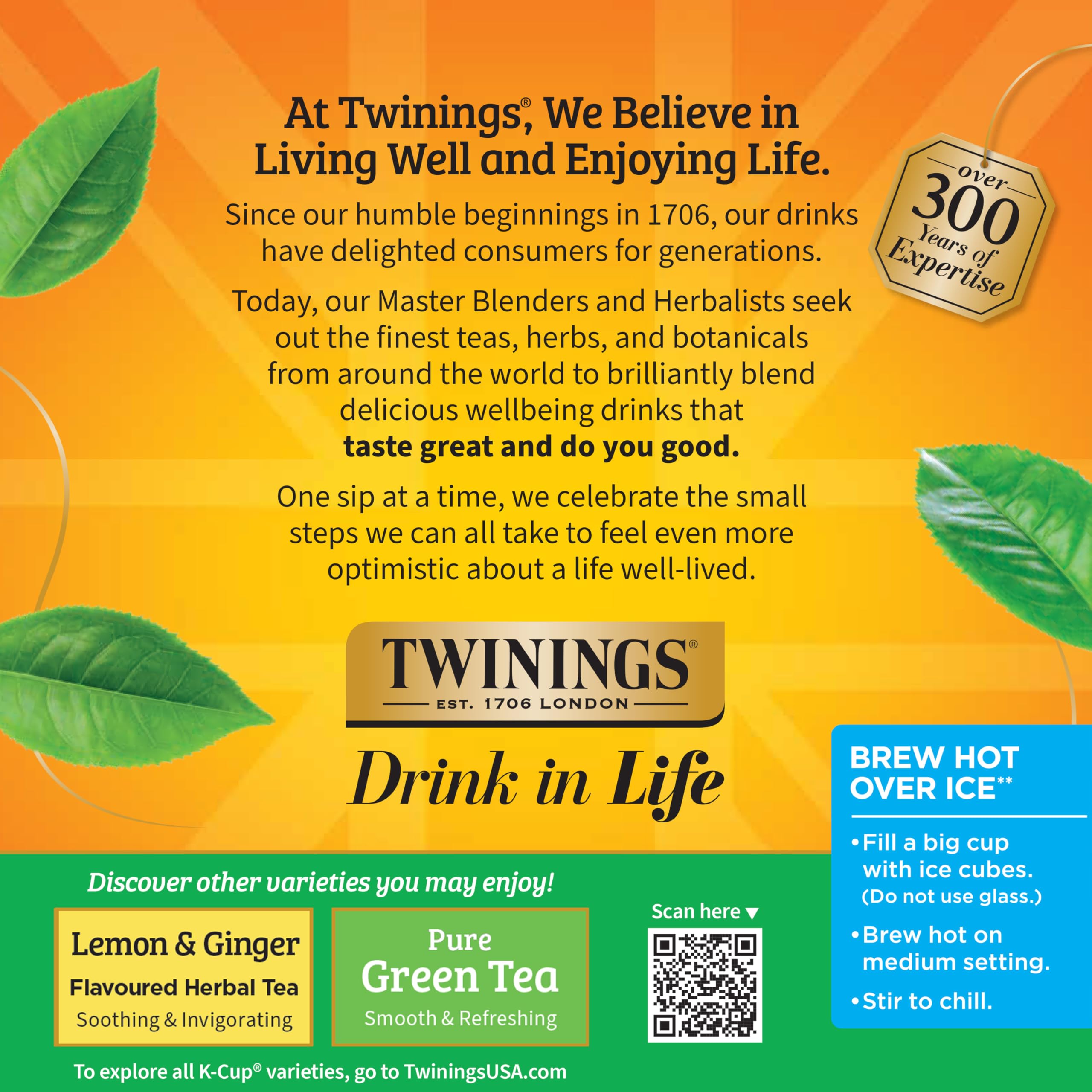 Poured tea from Twinings decaf green tea K-Cup for a hot cup