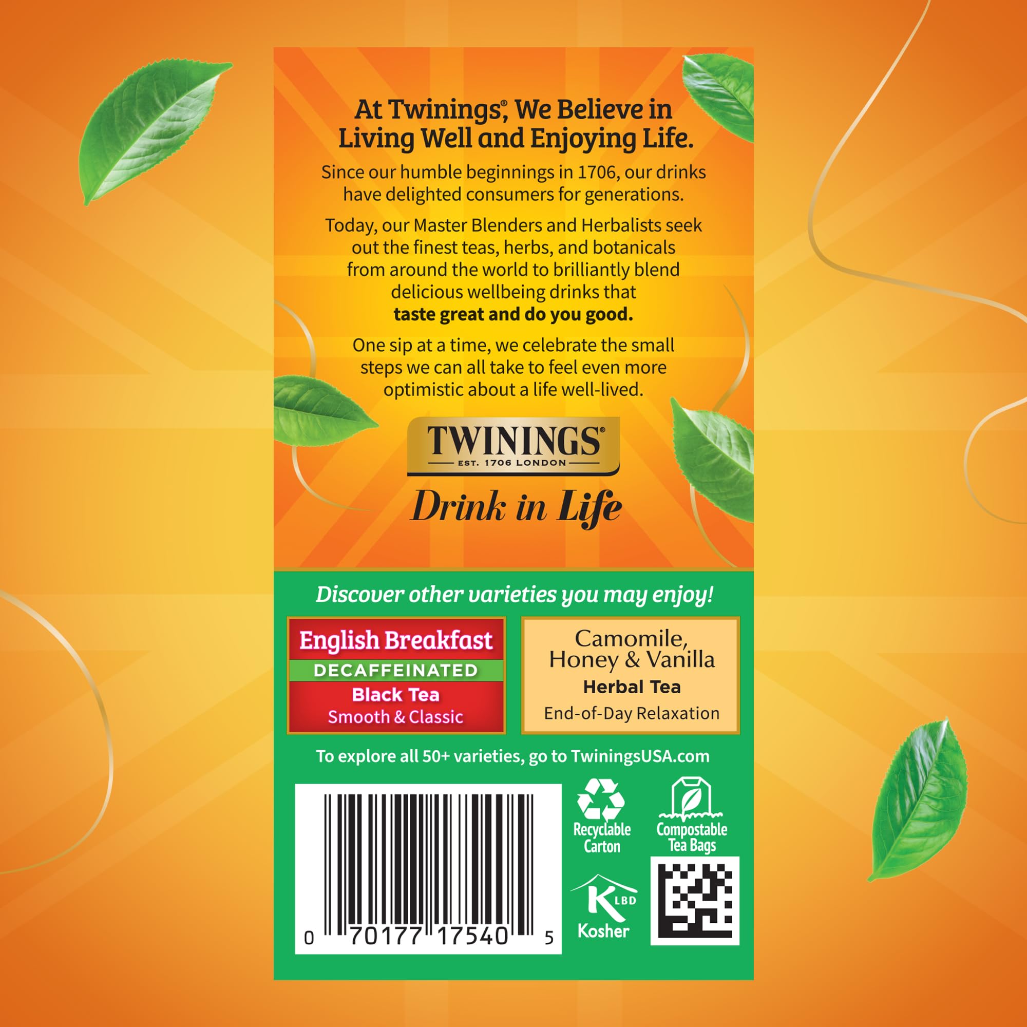 Twinings Decaf Irish Breakfast pairs well with milk for a smoother cup.