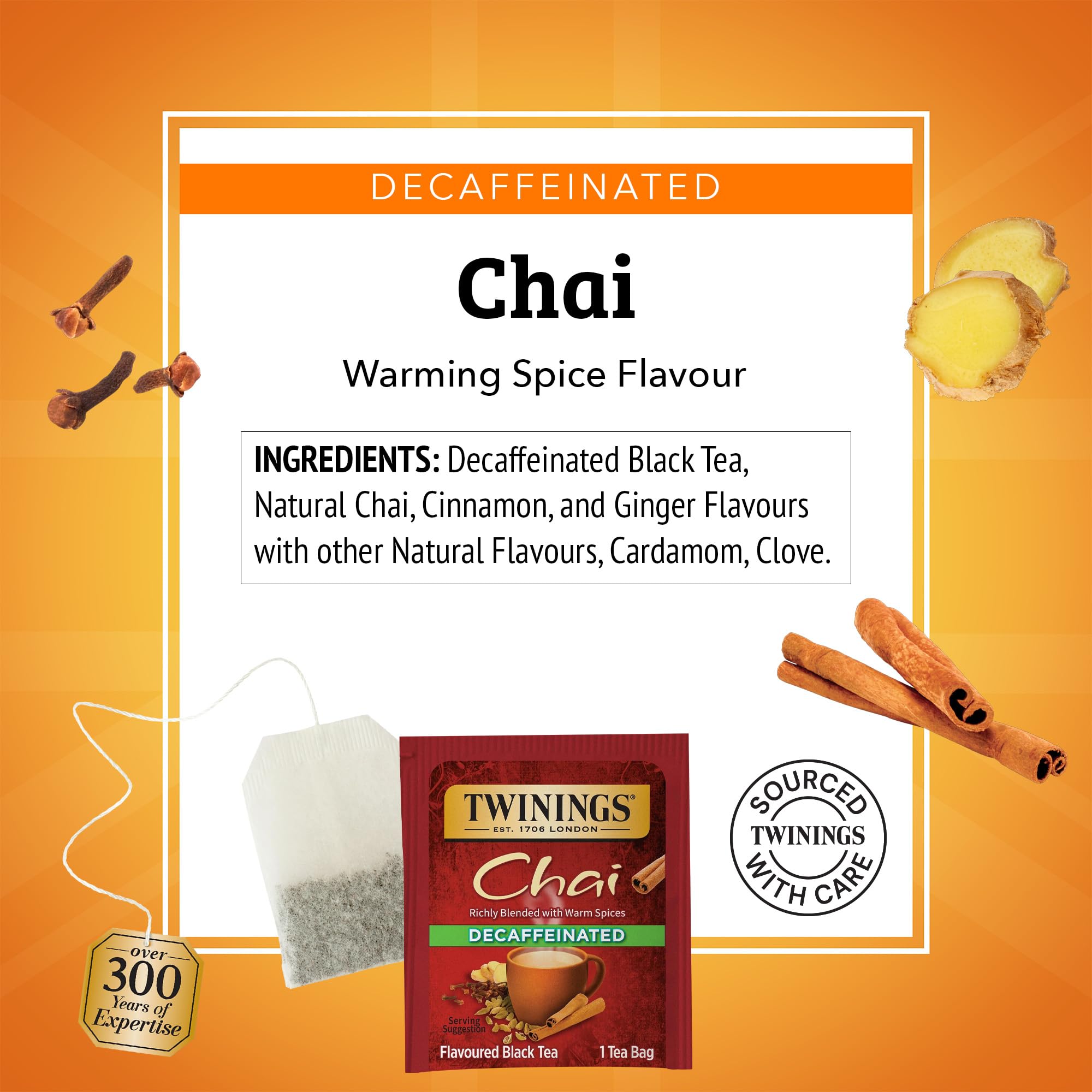 Twinings decaffeinated chai tea bags on-the-go ideal for travel and busy days