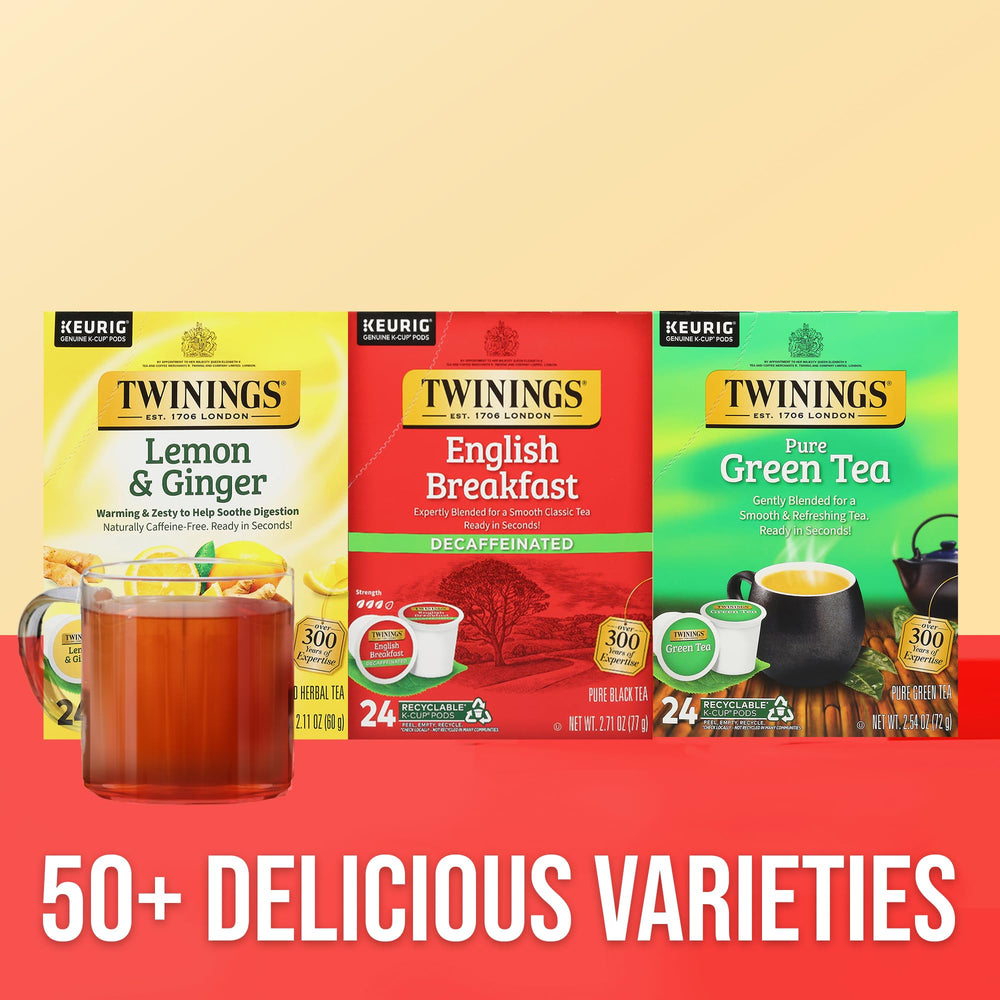 Packaged Twinings decaf pods for easy storage and travel