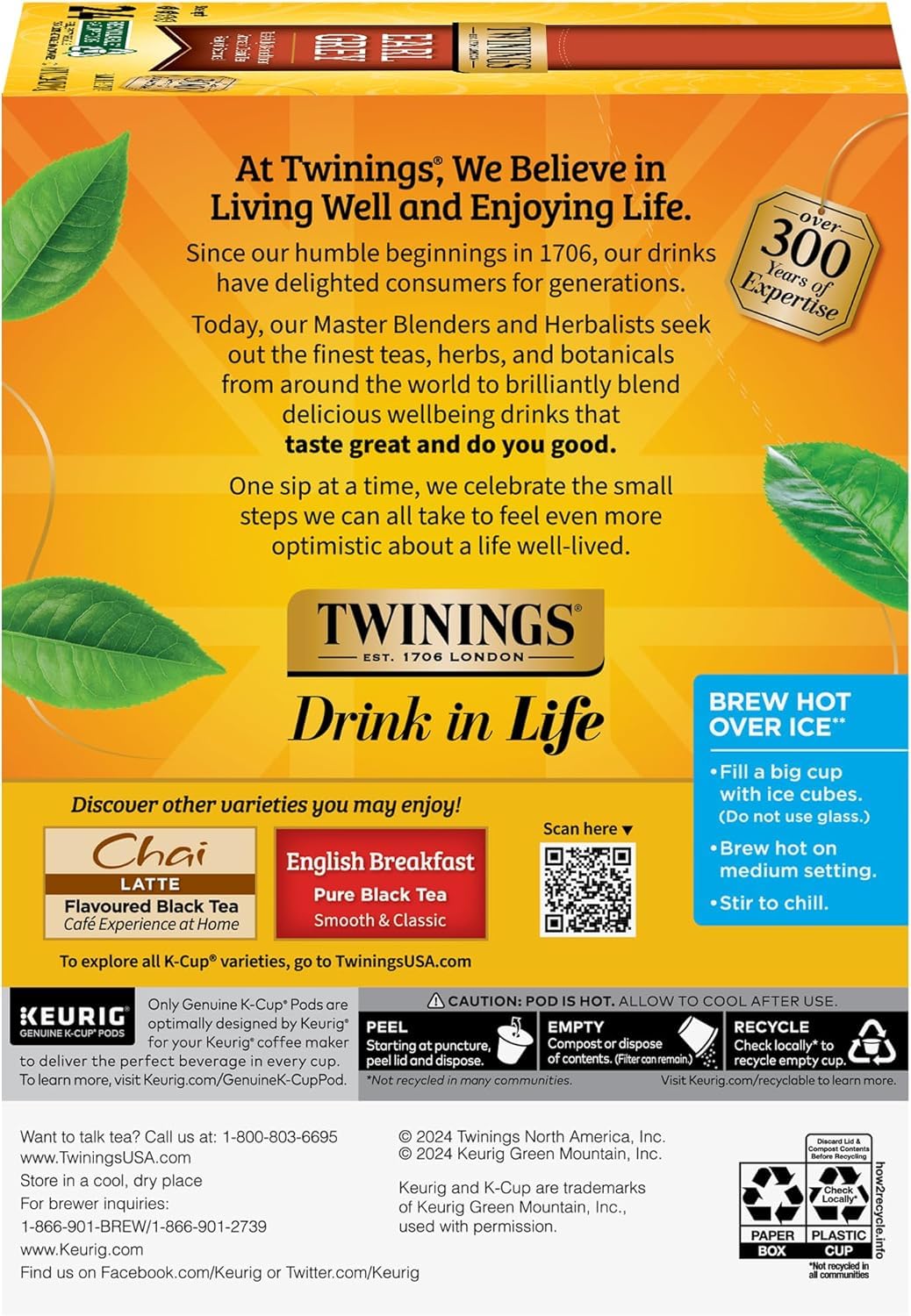 Iced tea setup with Twinings Earl Grey for refreshing chill.