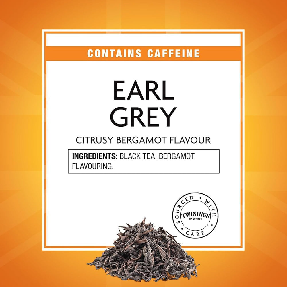 Twinings Earl Grey bergamot citrus note close up for a bright tea experience