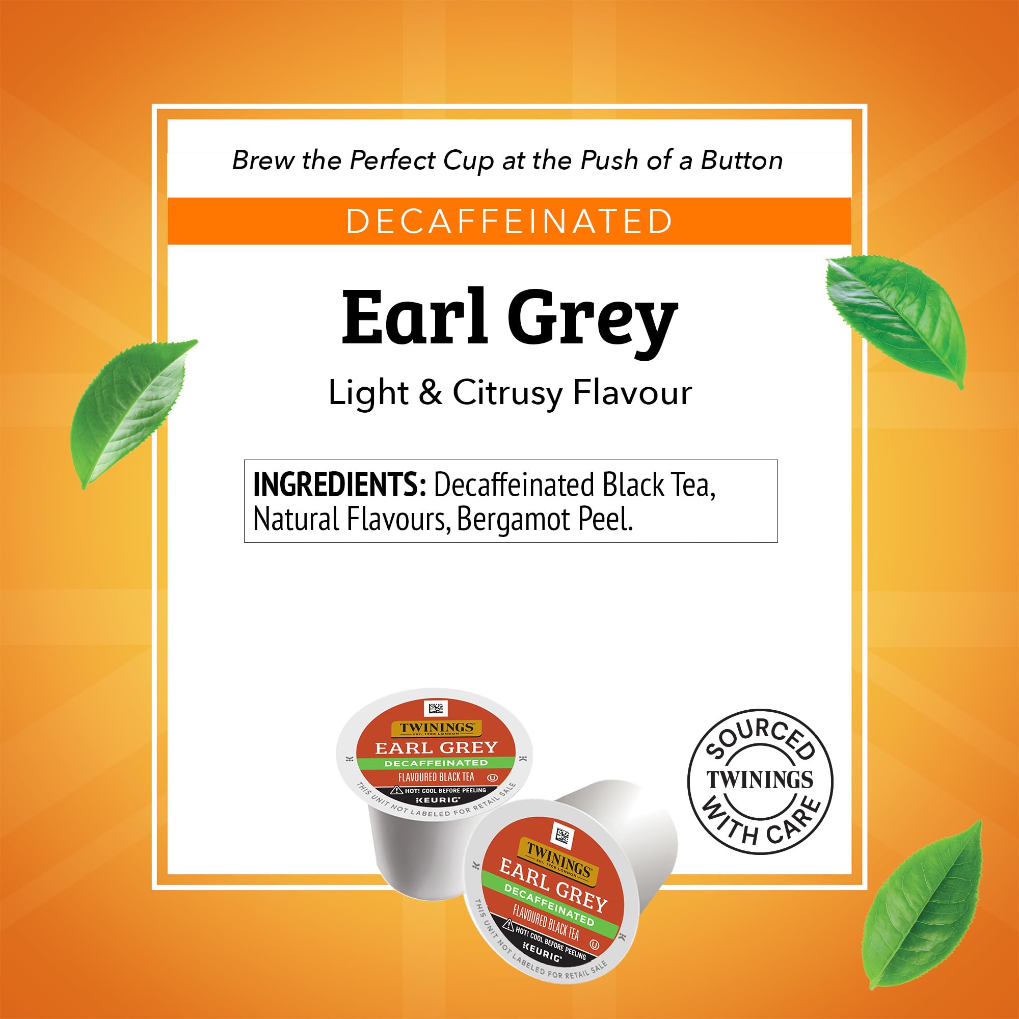 Twinings Earl Grey citrus bergamot aroma in a single-serve pod.