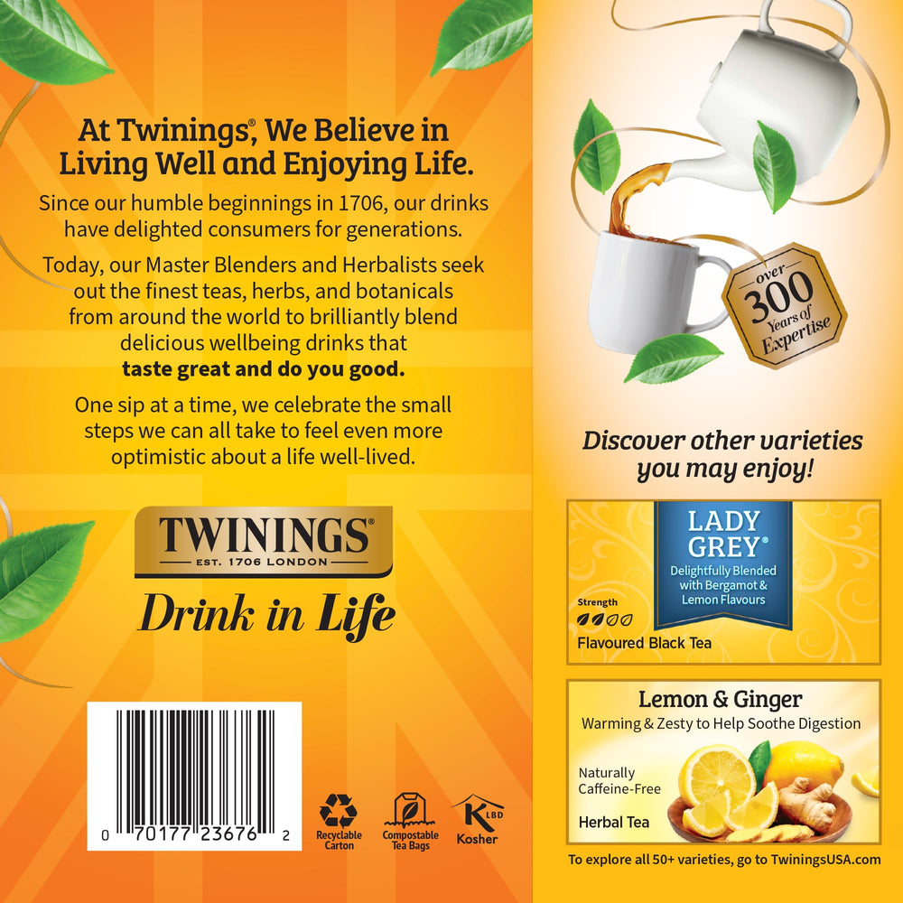 Heritage of Twinings with a long legacy in Earl Grey tea craft.