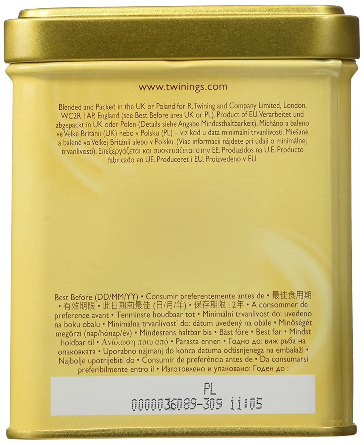 Twinings Earl Grey tea tin 7.05 oz ready for daily brewing
