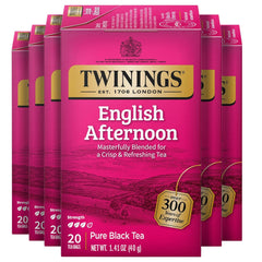 Twinings English Afternoon tea bags, individually wrapped for fresh flavor anytime.