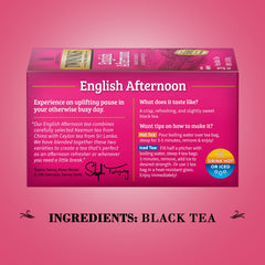 Twinings English Afternoon Tea steeped hot and served with milk for a comforting ritual.