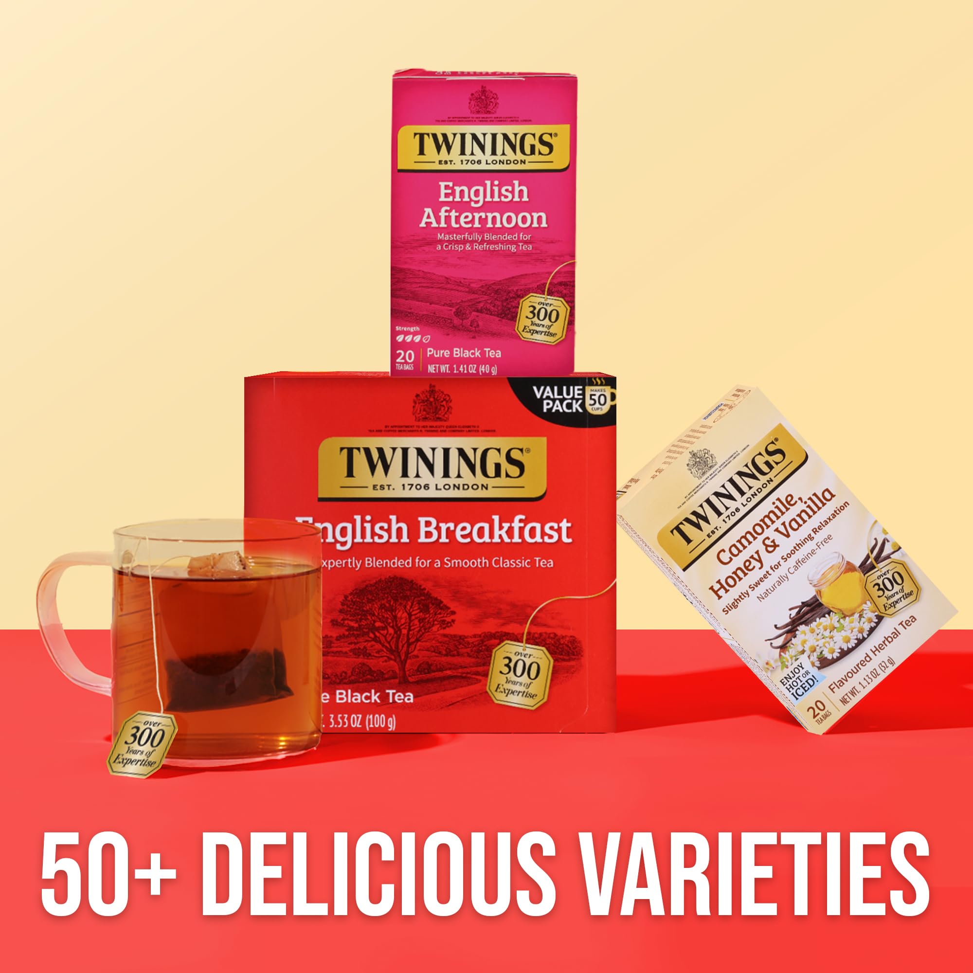 Twinings English Afternoon tea bags displayed for sharing and enjoyment.