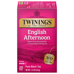Twinings English Afternoon Tea tea bags in packaging for easy on-the-go brewing.