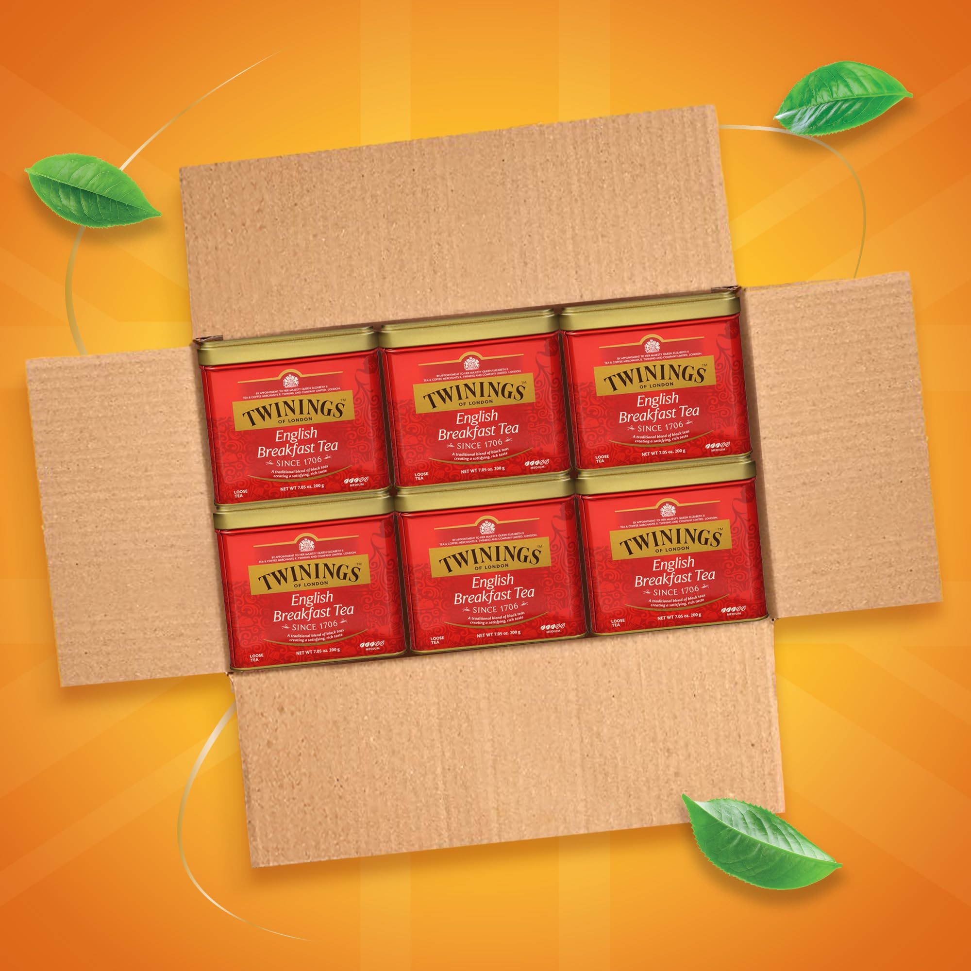 Twinings English Breakfast loose tea leaves ready to brew