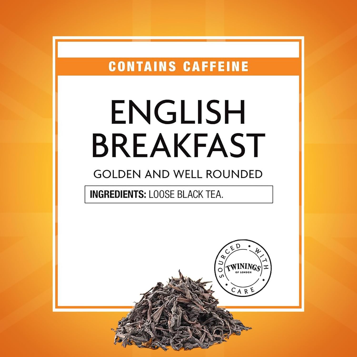 Steeping Twinings English Breakfast tea in a cup for a bold morning.