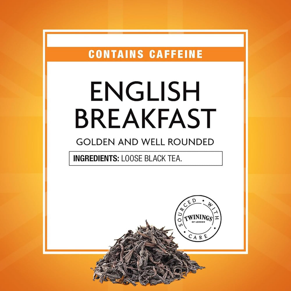 Steeping Twinings English Breakfast tea in a cup for a bold morning.