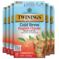 Twinings English Classic Cold Brew tea bags in box for easy unsweetened iced tea