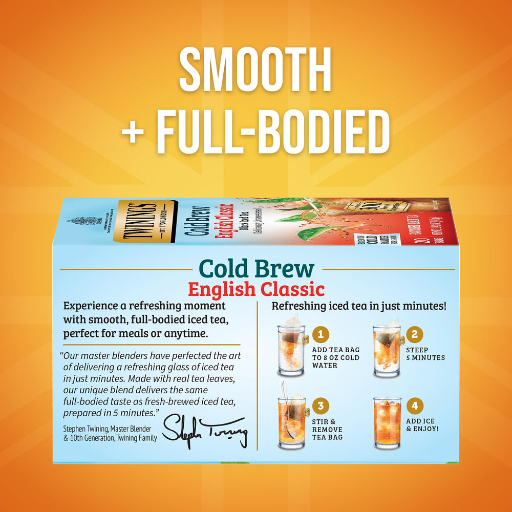 Close-up of Twinings English Classic Cold Brew tea leaves for a rich brew