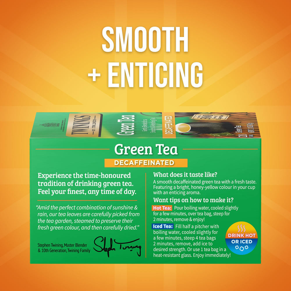 Twinings green tea aroma highlights a fresh, inviting scent in every brew.