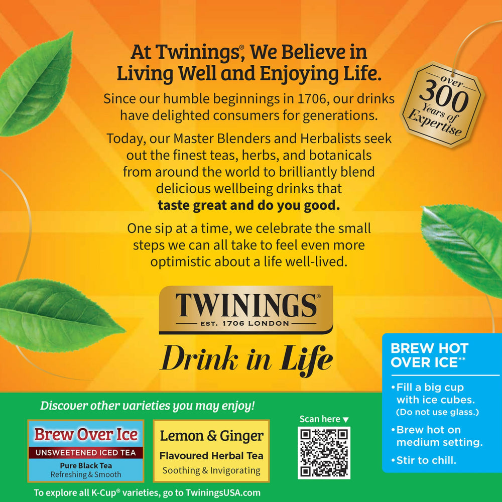 Twinings Green Tea K-Cup Pods brew well in Keurig machines.