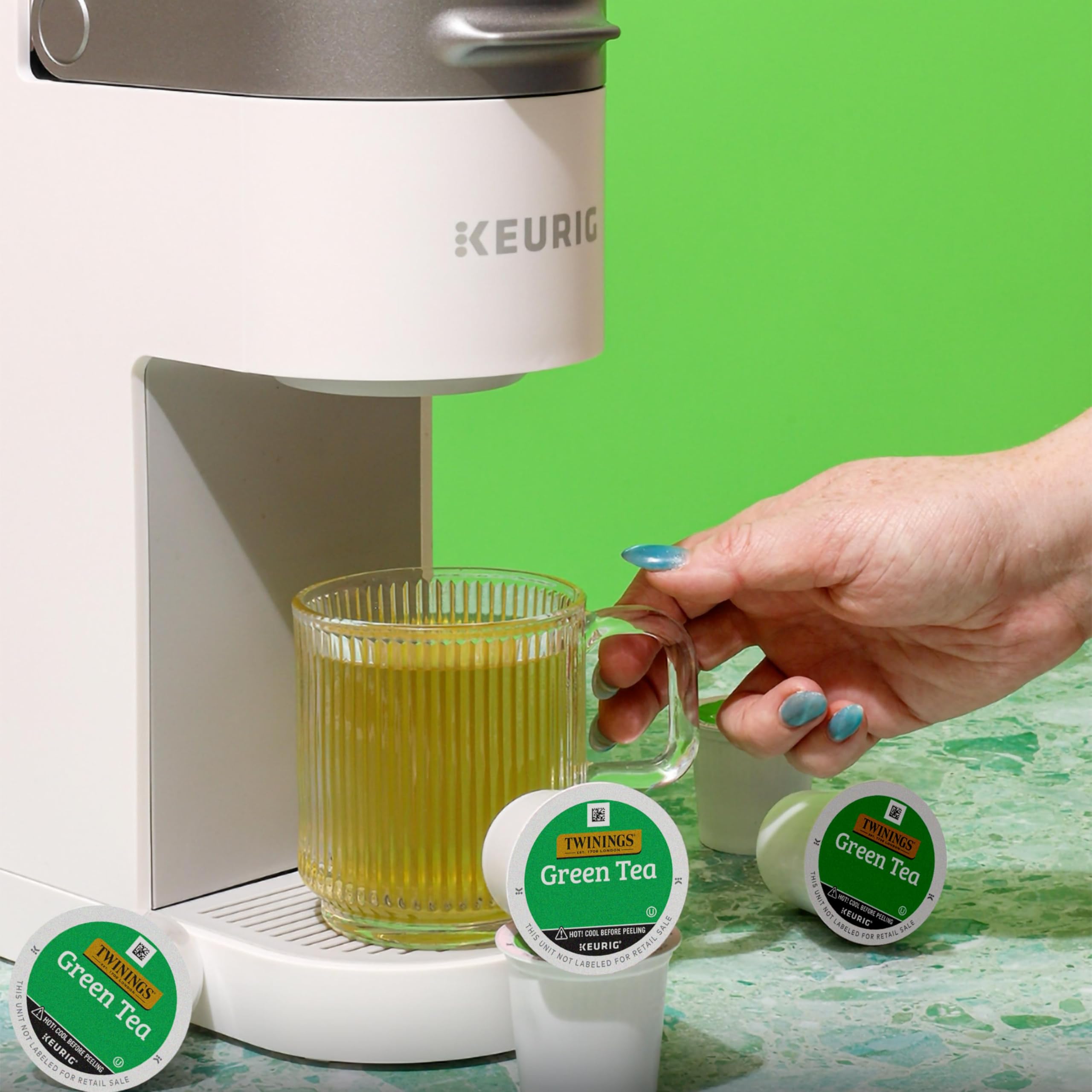 Twinings Green Tea K-Cup Pods entice with a refreshing aroma.