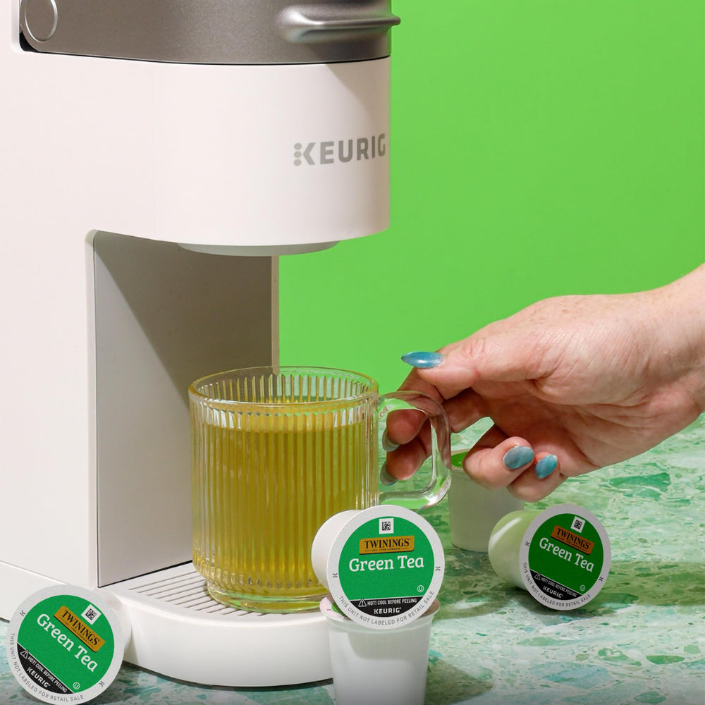 Twinings Green Tea K-Cup Pods entice with a refreshing aroma.