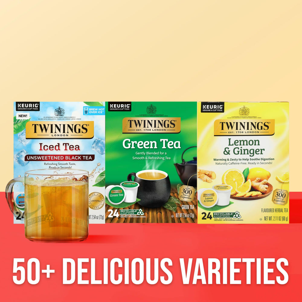 Twinings Green Tea K-Cup Pods are perfect hot or iced for flexibility.