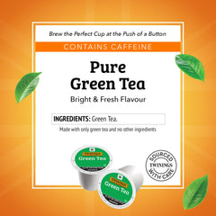 Twinings Green Tea K-Cup Pods deliver smooth flavour in every cup.