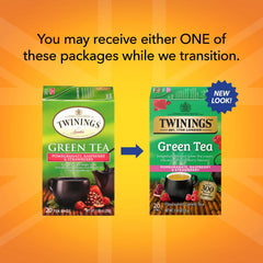 Brewing cup featuring Twinings green tea with fruity notes for a smooth sip