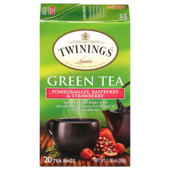Twinings Green Tea with Pomegranate, Raspberry and Strawberry tea bags release a refreshing aroma