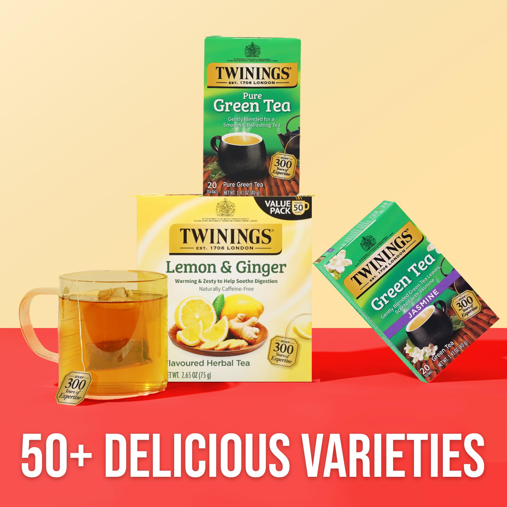 Twinings Green Tea with Jasmine on a desk, ideal for a mindful break.
