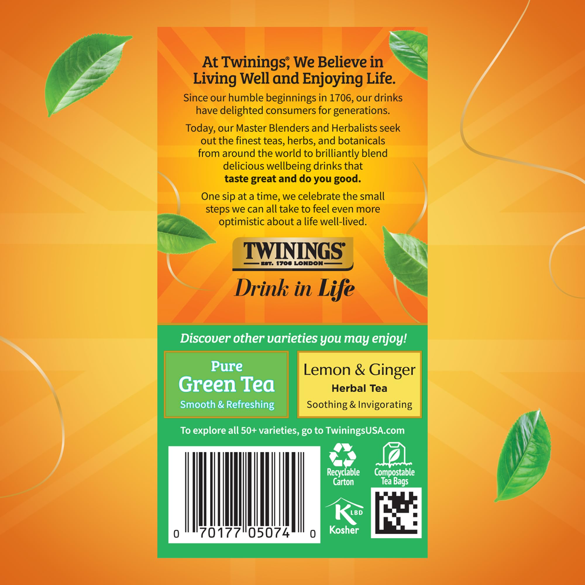 Twinings Green Tea with Jasmine iced tea served as a cooling daytime drink.