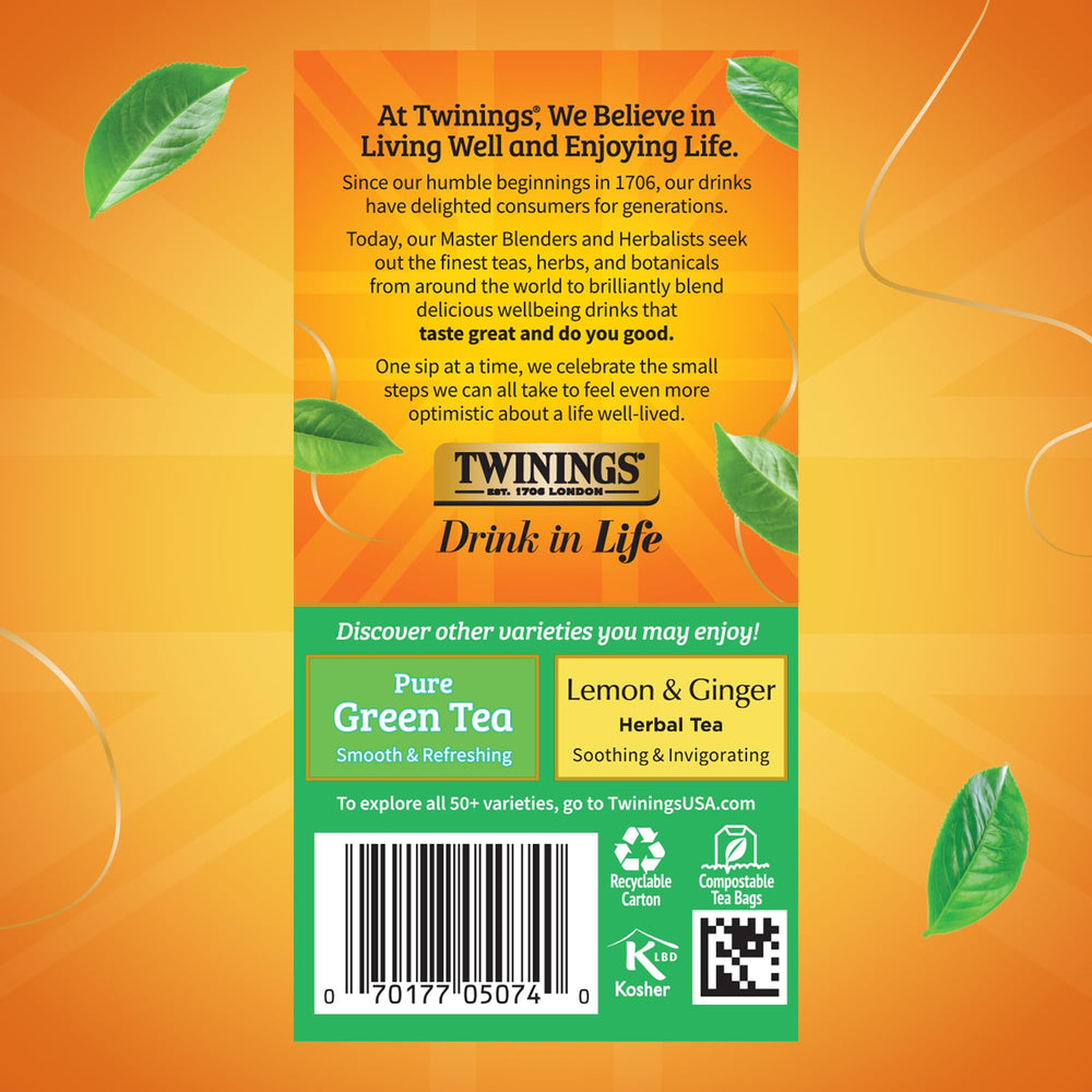 Twinings Green Tea with Jasmine iced tea served as a cooling daytime drink.