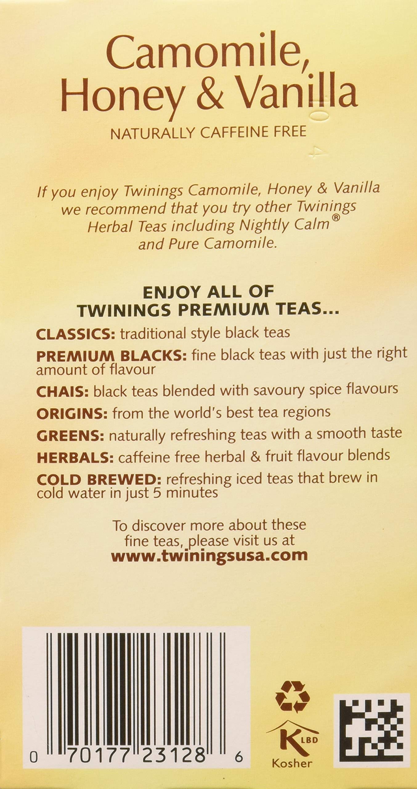 Brewing Twinings herbal tea to enjoy a soothing, fragrant cup.