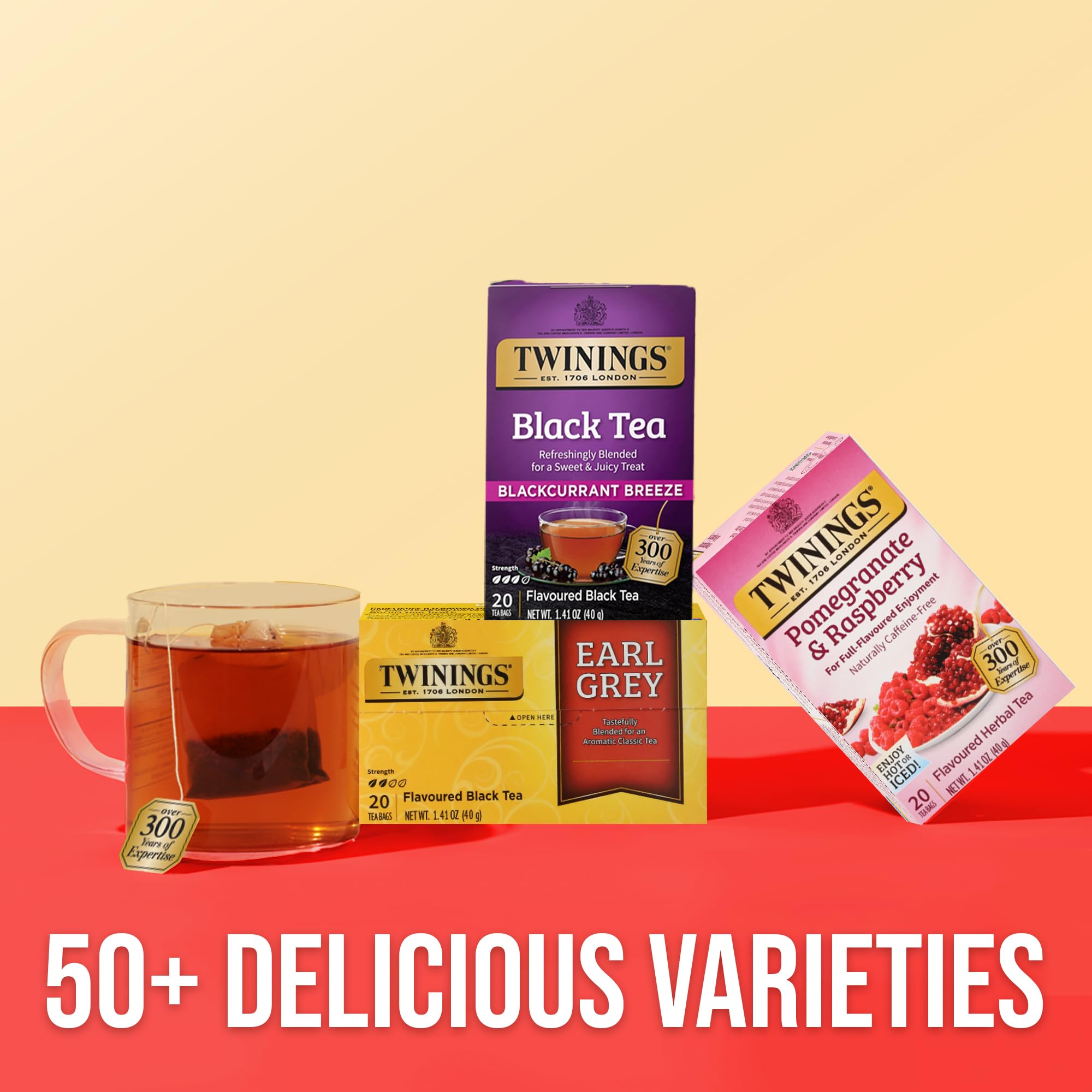 Historic Twinings branding signals trusted flavor consistency.