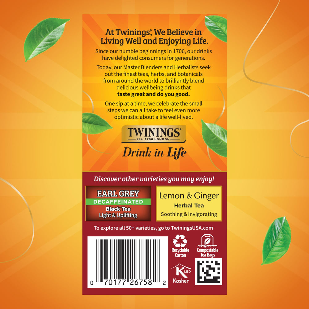 Twinings hot or iced serving suggestion—convenient sachets for quick refreshments.