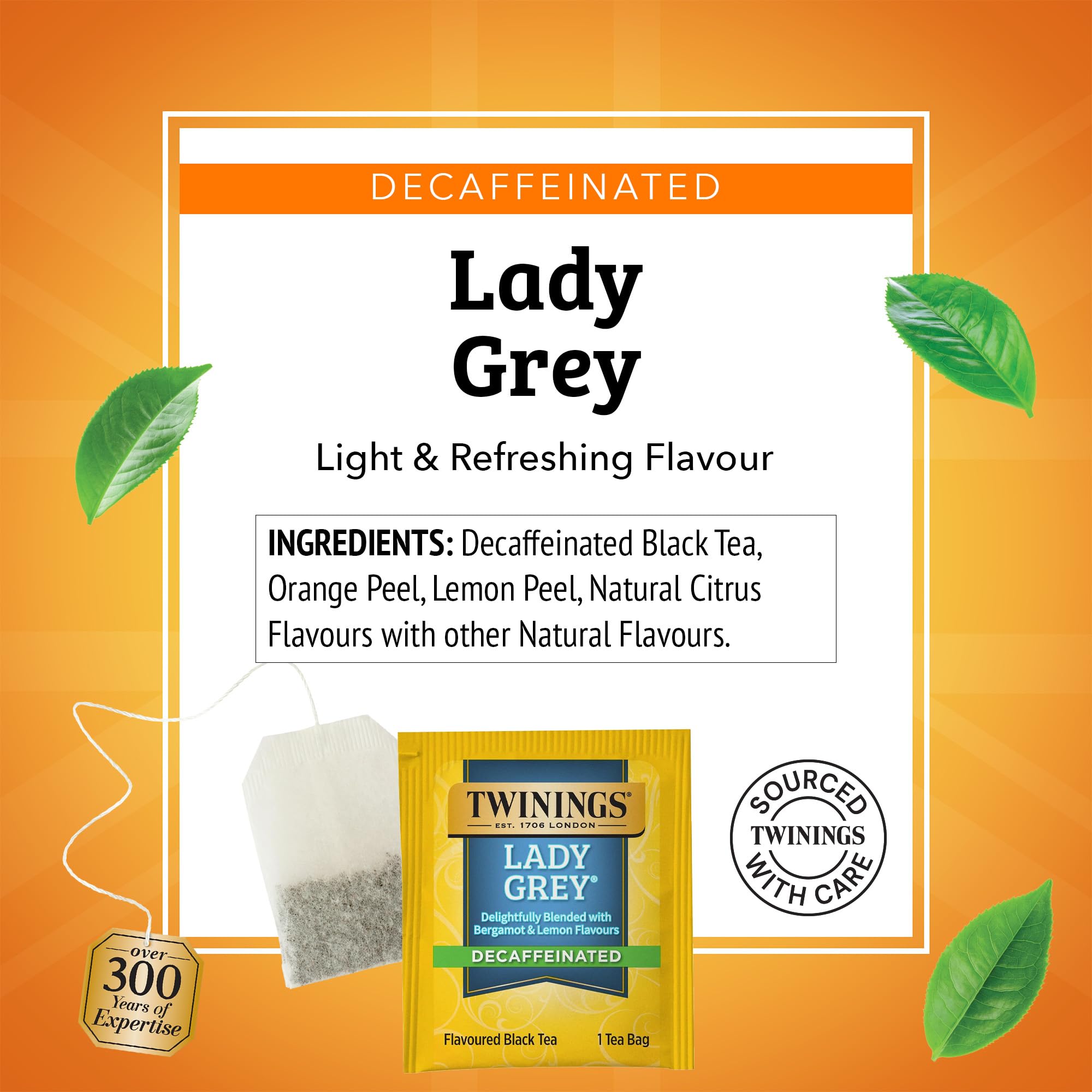 Twinings Decaf Lady Grey served hot or iced for versatile moments
