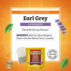 Individually sealed Twinings tea bags preserve freshness during busy days.