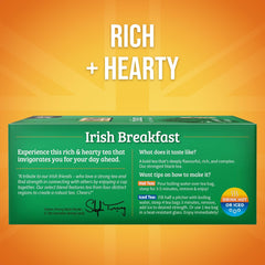 Twinings Irish Breakfast tea shows an amber, full-bodied color in the cup.