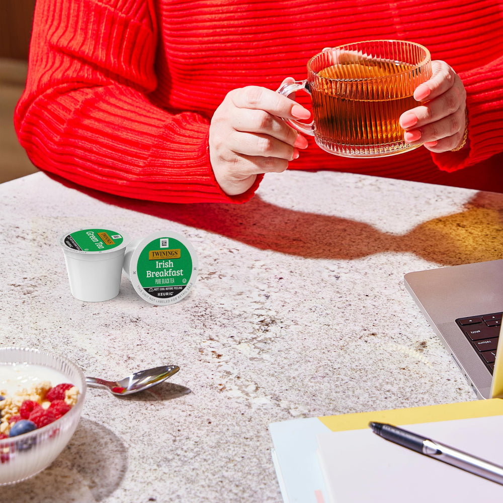 Brewing Twinings Irish Breakfast tea pods for a robust cup