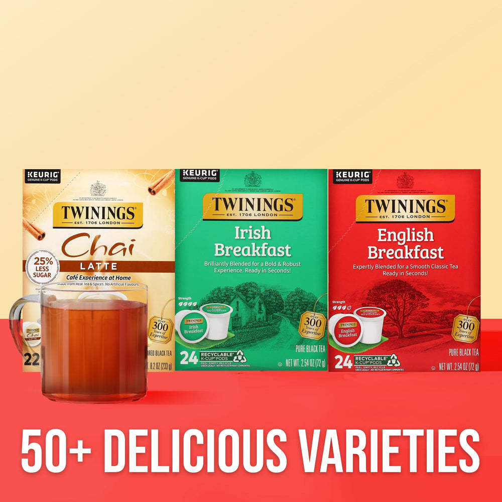 Twinings Irish Breakfast tea pod packaging highlighting sourcing