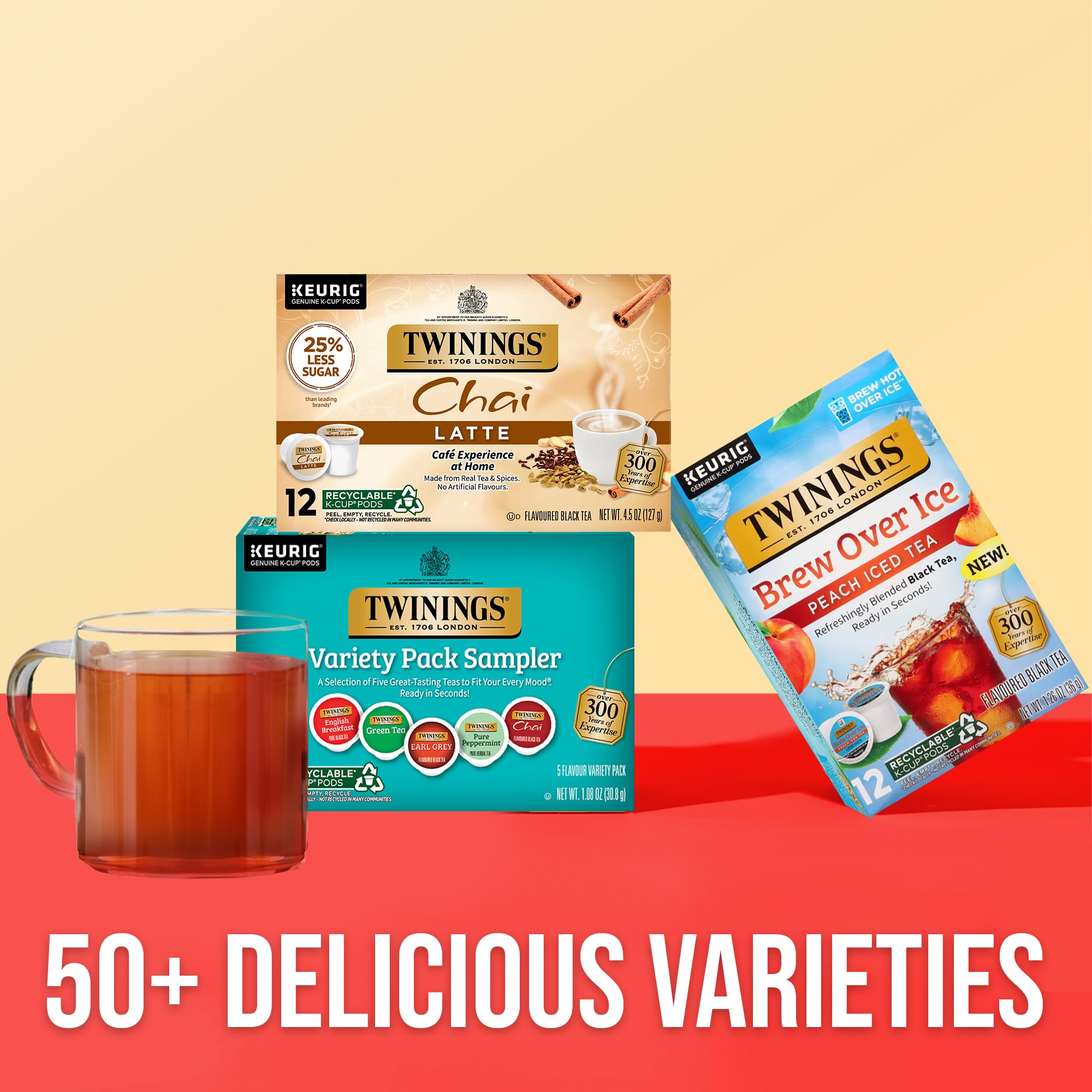 Twinings Peppermint K-Cup pod for a bright, refreshing finish