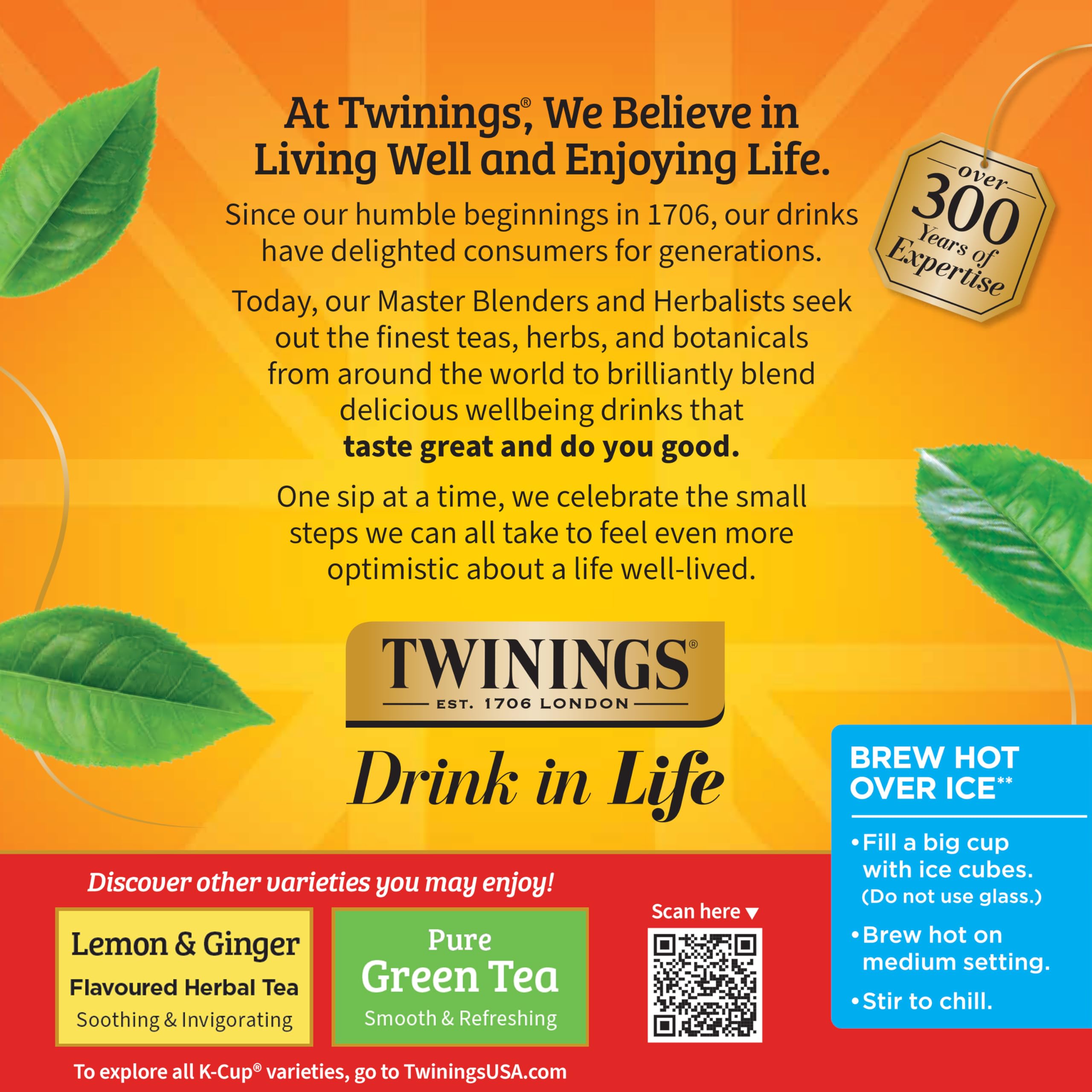 Keurig-compatible Twinings pods for a convenient café experience at home.
