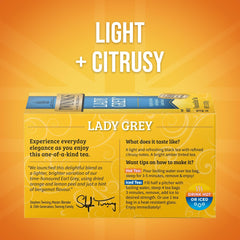 Close-up of Twinings Lady Grey tea bag with citrus aroma