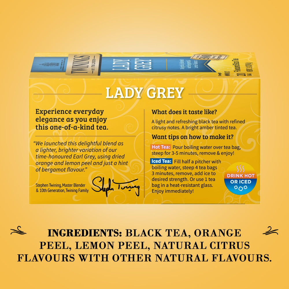 Brewing Twinings Lady Grey on a cozy tray creates a comforting moment.