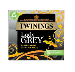 Twinings Lady Grey Zesty Orange & Bright pack shown for daily refreshment.