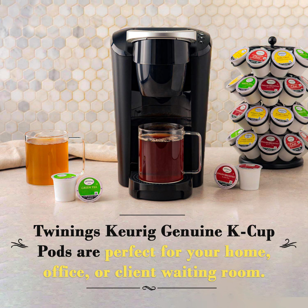 K-Cup on a saucer ready to sip, a cozy caffeine-free moment