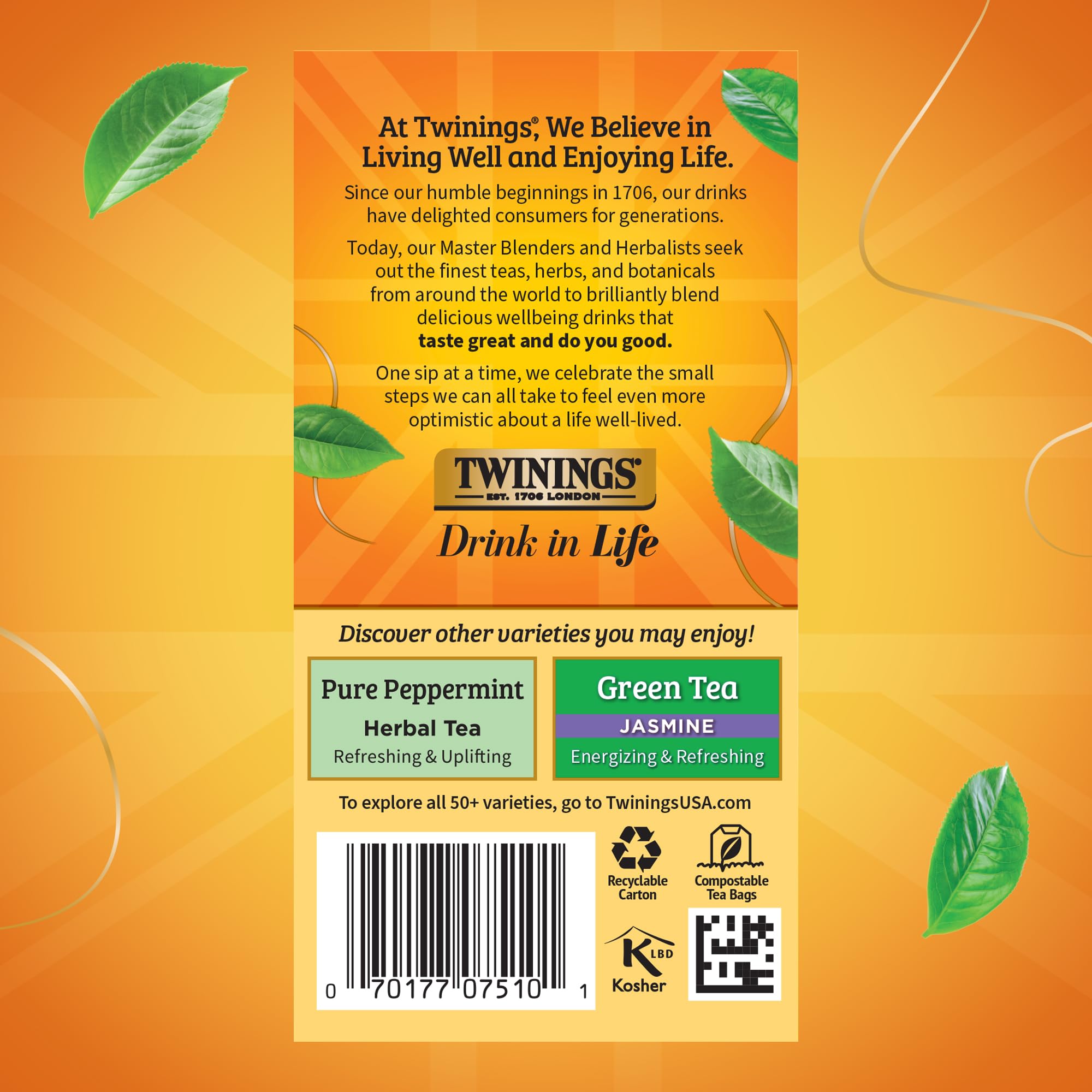 Notes of lemon, lemongrass, ginger and blackberry in Twinings blend