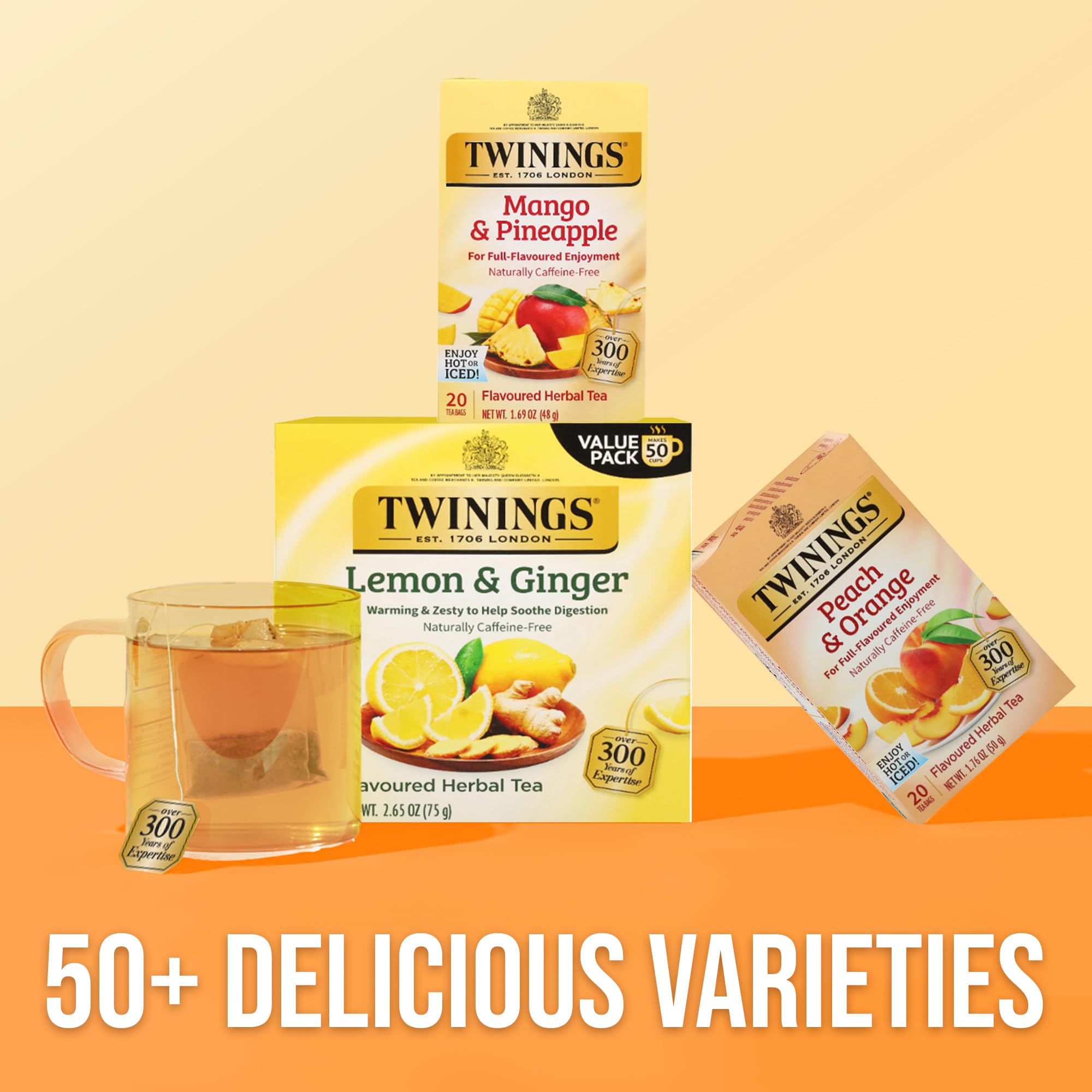 Twinings Mango Pineapple pack of 20 tea bags ready to brew.