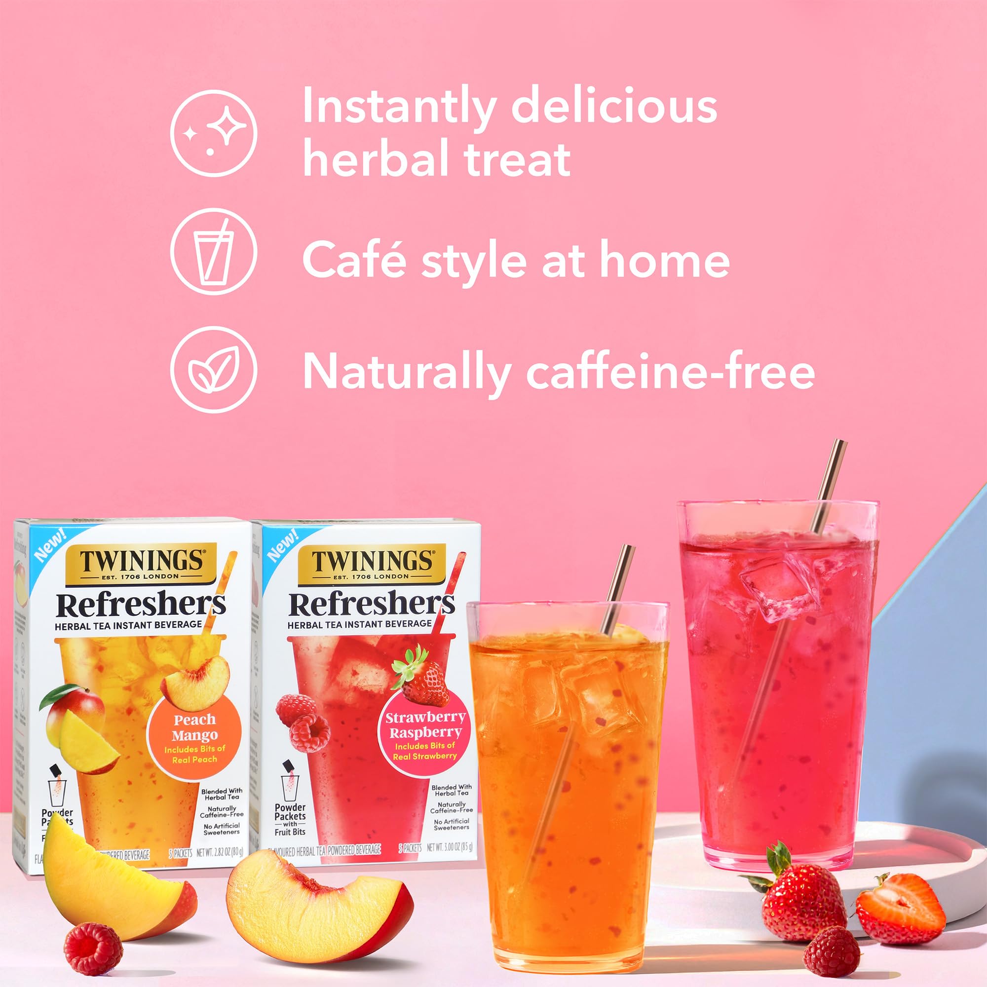 Twinings Naturally caffeine-free option for anytime refreshment.
